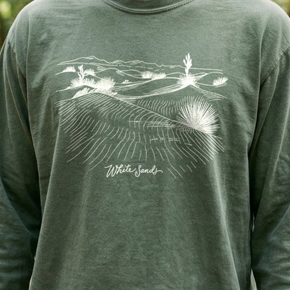White Sands Line Drawing Cotton Long Sleeve