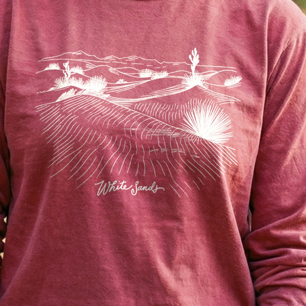 White Sands Line Drawing Cotton Long Sleeve