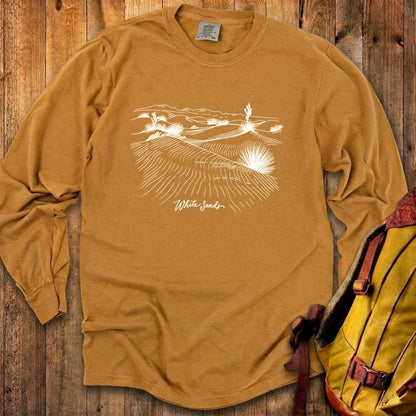 White Sands Line Drawing Cotton Long Sleeve