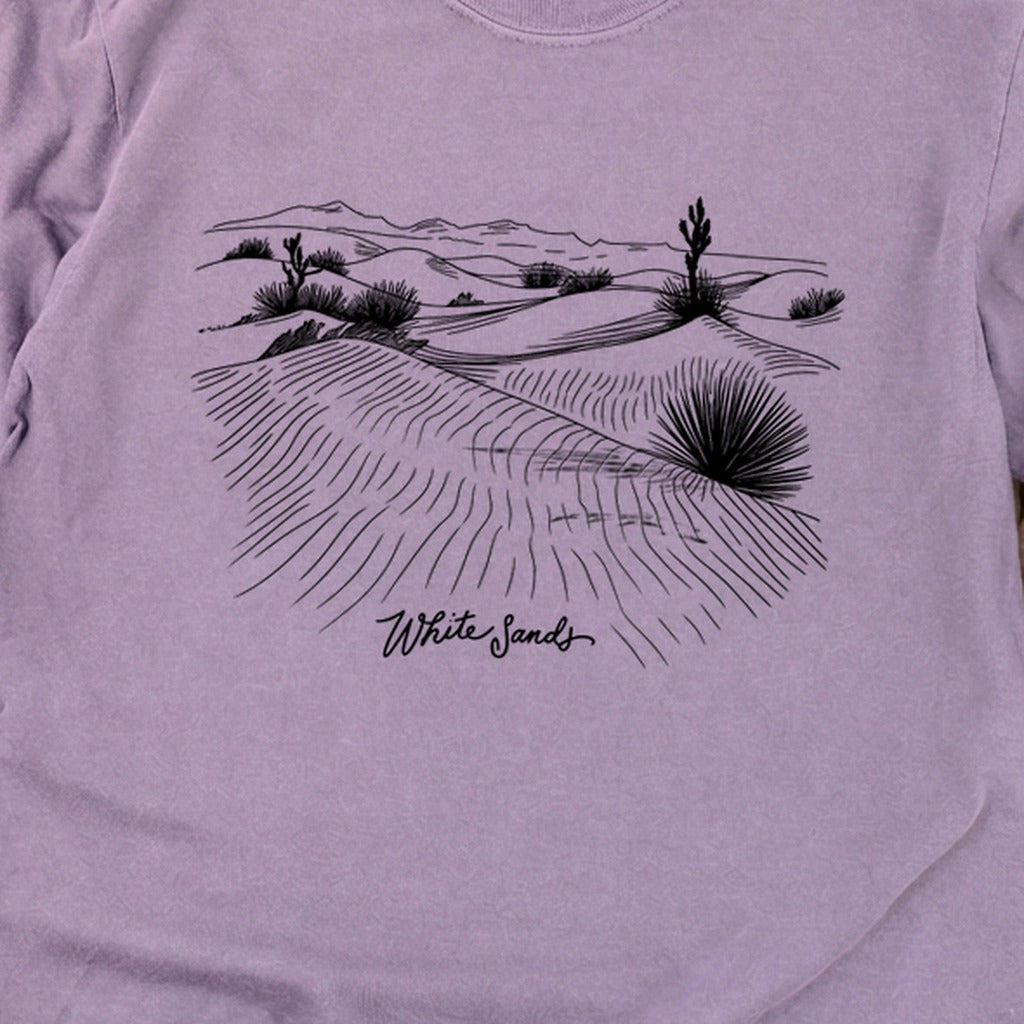 White Sands Line Drawing Cotton Long Sleeve