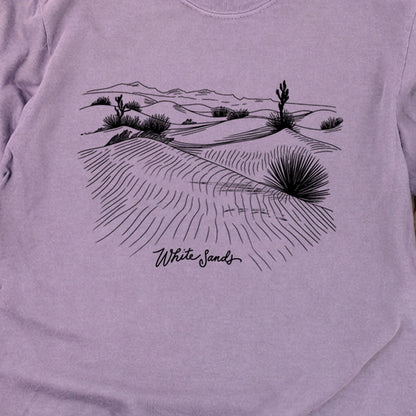 White Sands Line Drawing Cotton Long Sleeve