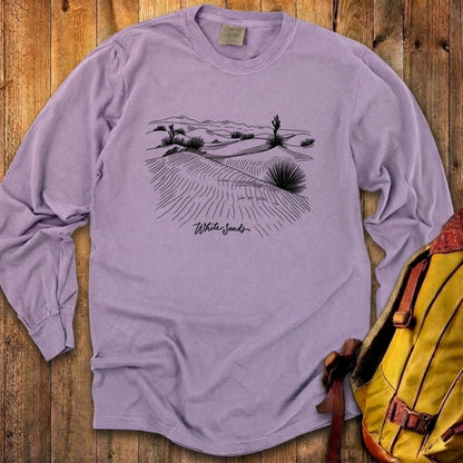 White Sands Line Drawing Cotton Long Sleeve