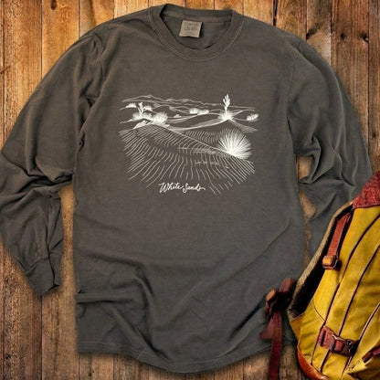 White Sands Line Drawing Cotton Long Sleeve