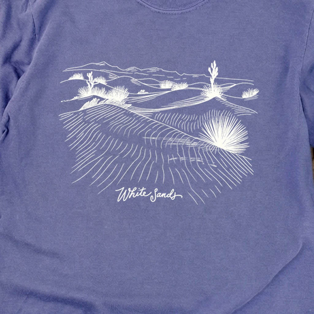 White Sands Line Drawing Cotton Long Sleeve