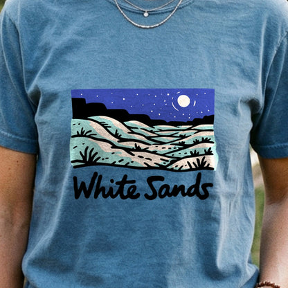 White Sands at Night Cotton T-Shirt