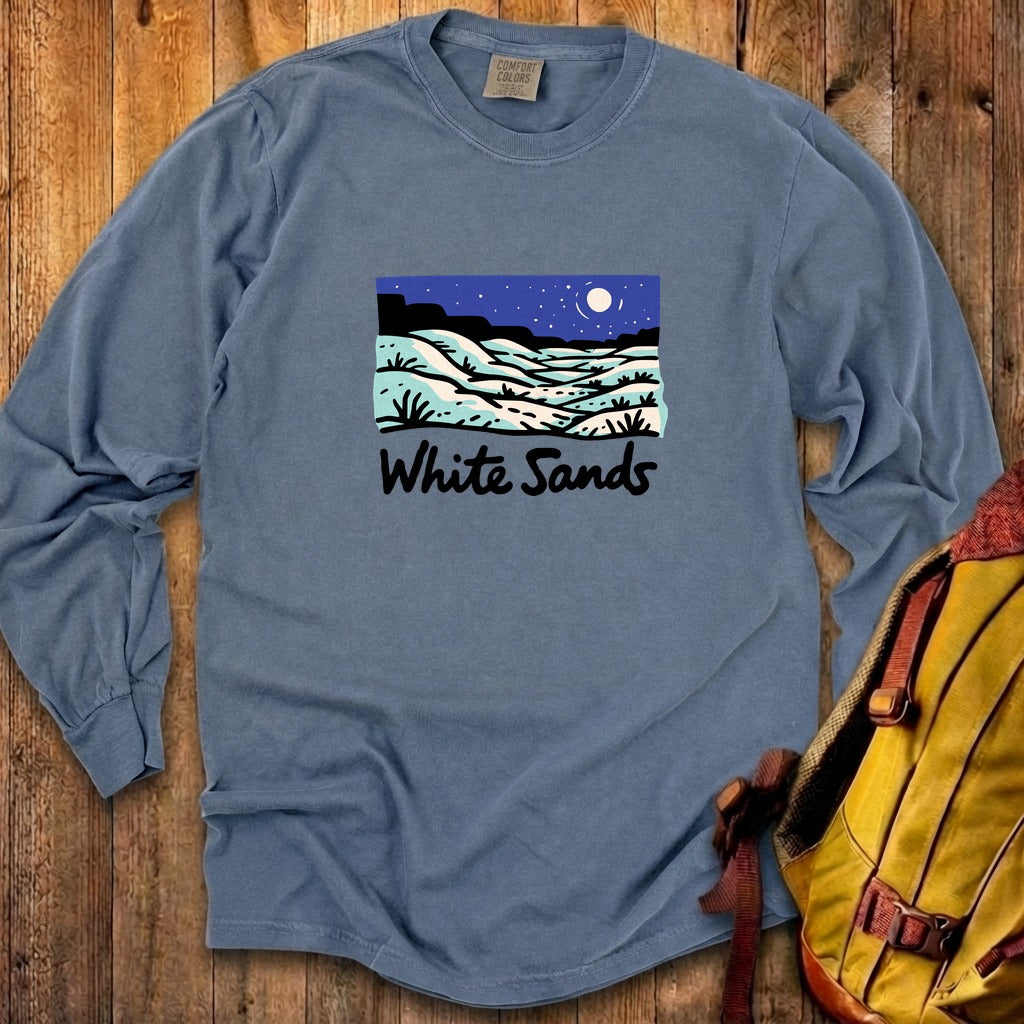 White Sands at Night Cotton Long Sleeve