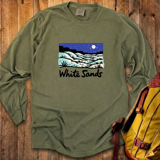 White Sands at Night Cotton Long Sleeve