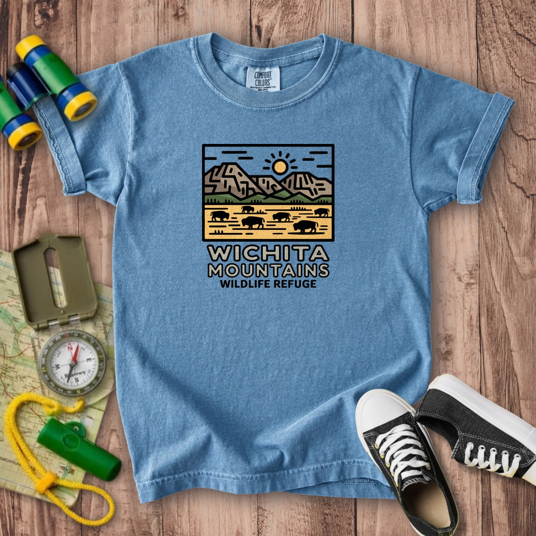 Wichita Mountains Wildlife Refuge Kids Cotton T-Shirt