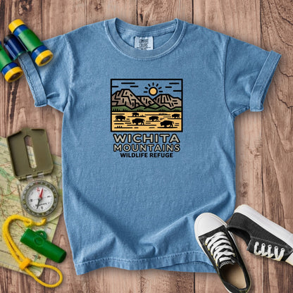 Wichita Mountains Wildlife Refuge Kids Cotton T-Shirt