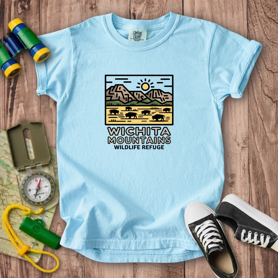 Wichita Mountains Wildlife Refuge Kids Cotton T-Shirt