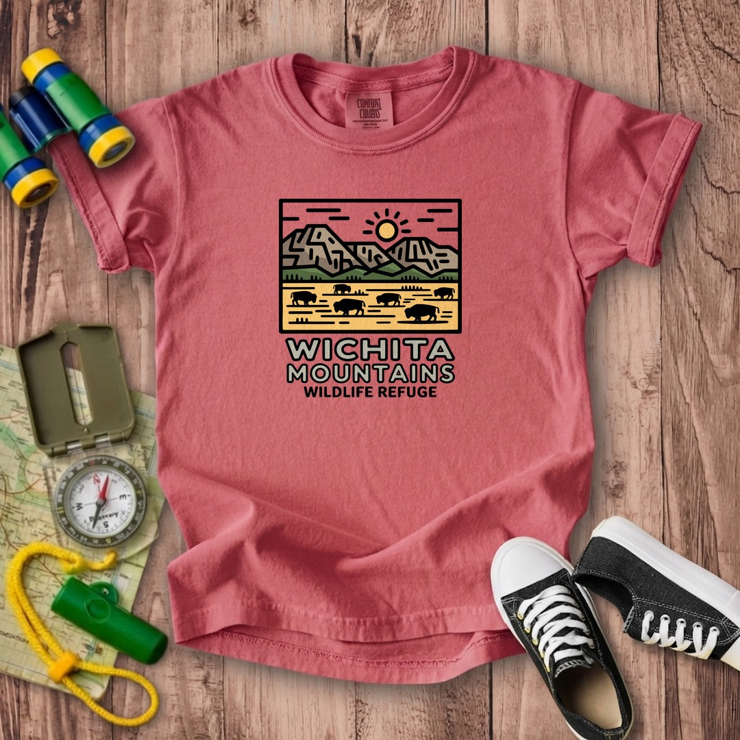 Wichita Mountains Wildlife Refuge Kids Cotton T-Shirt