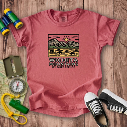 Wichita Mountains Wildlife Refuge Kids Cotton T-Shirt