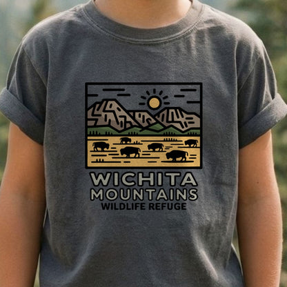 Wichita Mountains Wildlife Refuge Kids Cotton T-Shirt