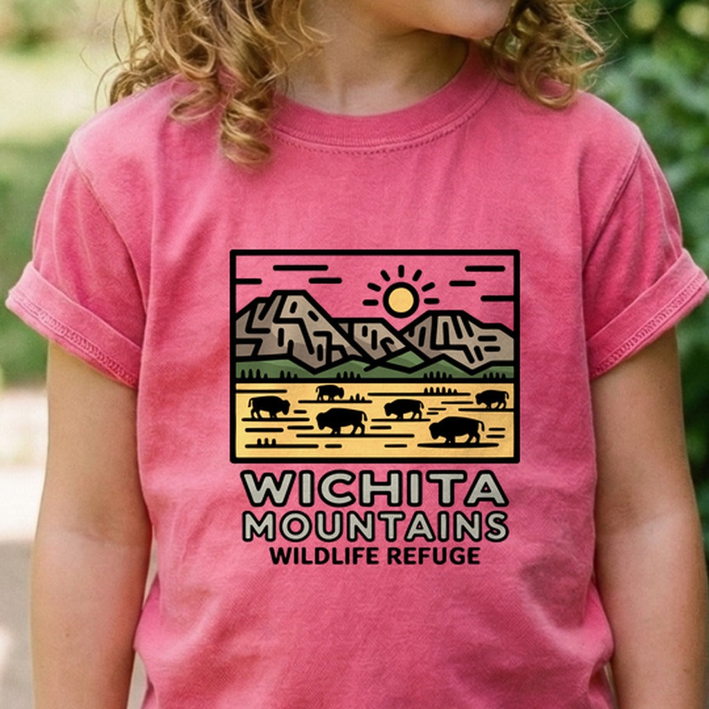 Wichita Mountains Wildlife Refuge Kids Cotton T-Shirt