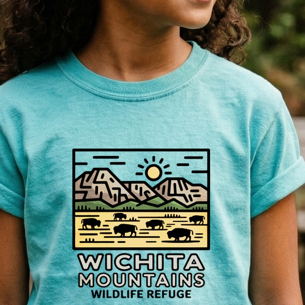 Wichita Mountains Wildlife Refuge Kids Cotton T-Shirt