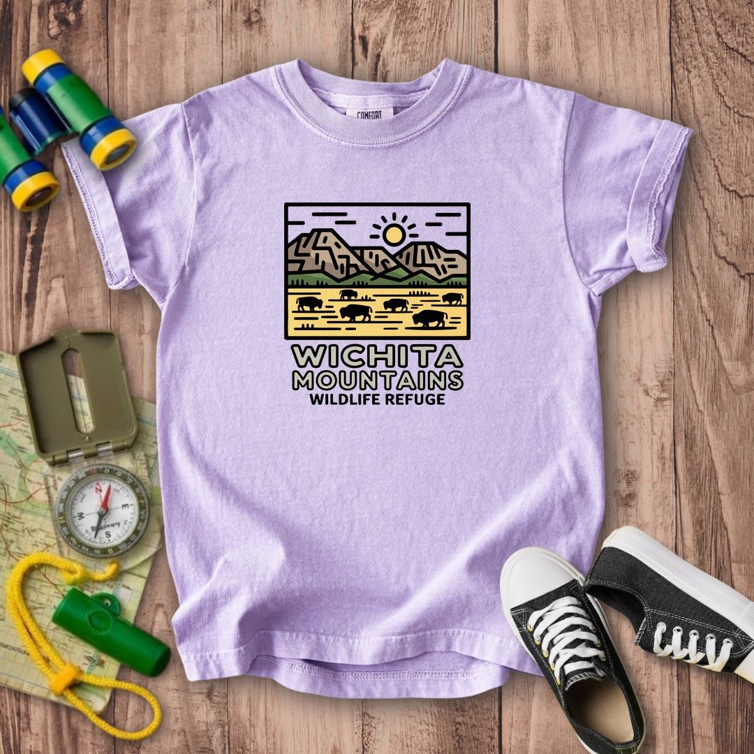 Wichita Mountains Wildlife Refuge Kids Cotton T-Shirt