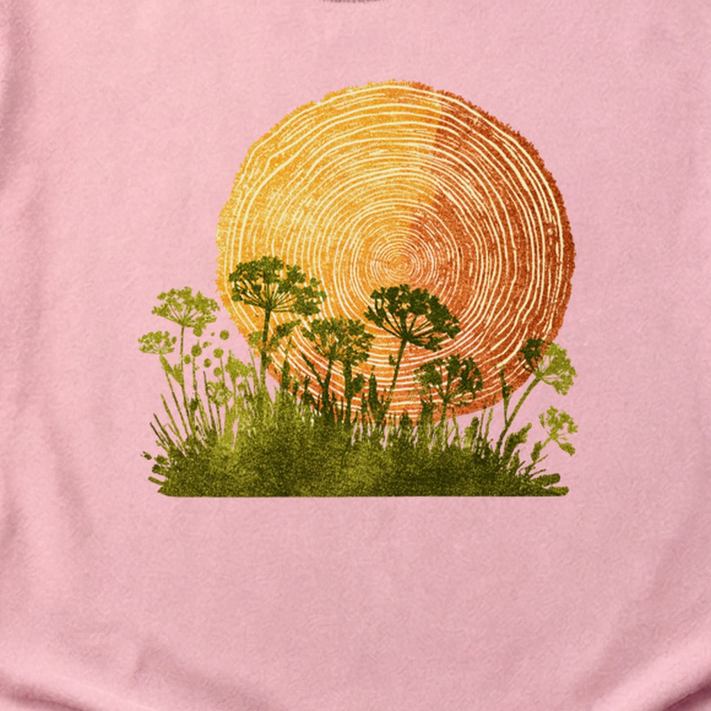 Woodcut Flower Meadow Cotton T-Shirt