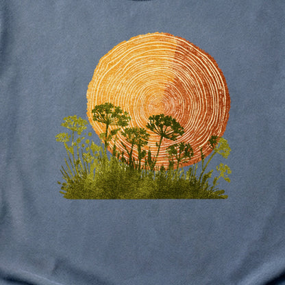 Woodcut Flower Meadow Cotton T-Shirt