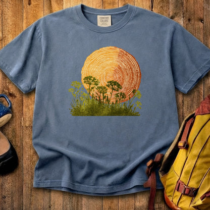 Woodcut Flower Meadow Cotton T-Shirt