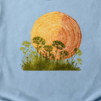 Woodcut Flower Meadow Cotton T-Shirt