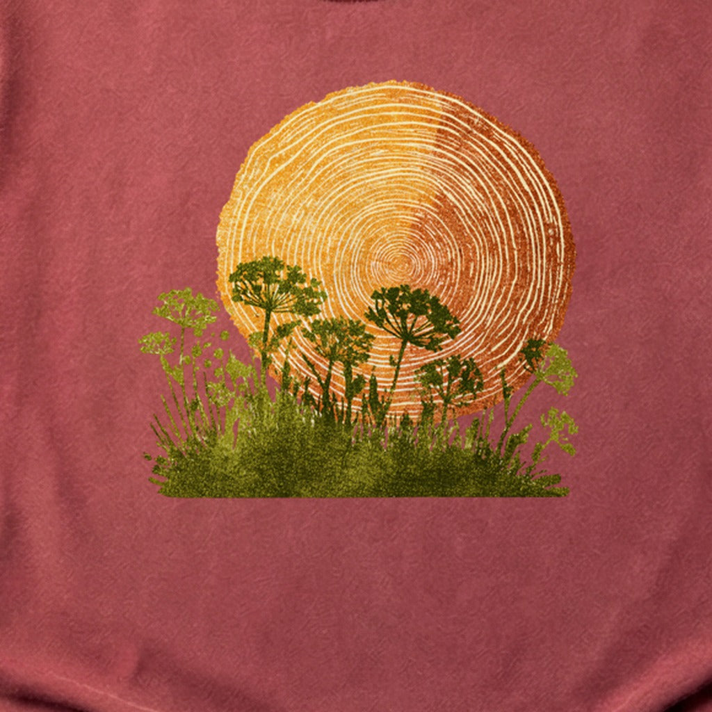 Woodcut Flower Meadow Cotton T-Shirt