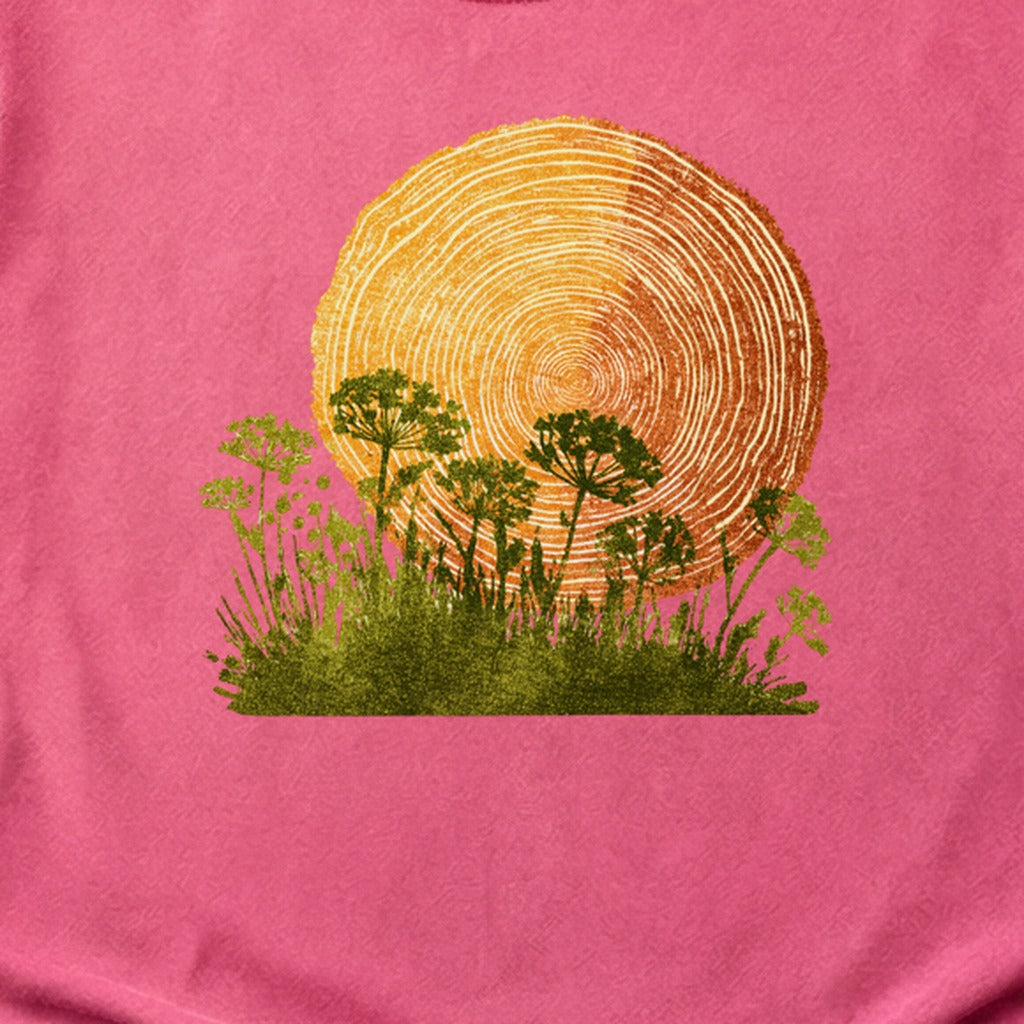 Woodcut Flower Meadow Cotton T-Shirt