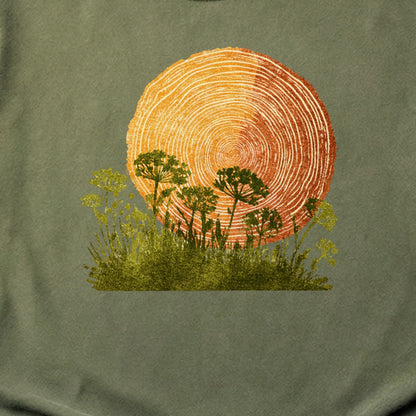 Woodcut Flower Meadow Cotton T-Shirt