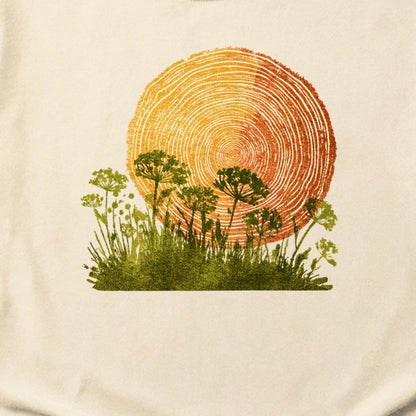 Woodcut Flower Meadow Cotton T-Shirt