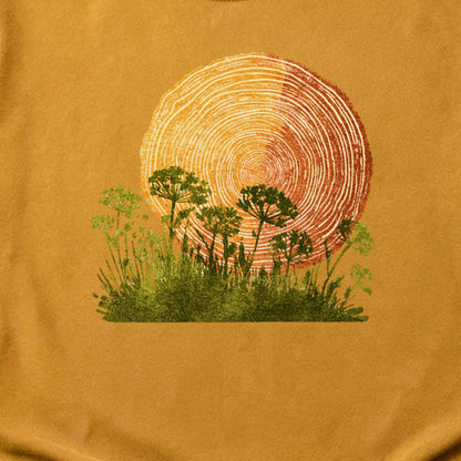 Woodcut Flower Meadow Cotton T-Shirt
