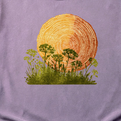 Woodcut Flower Meadow Cotton T-Shirt