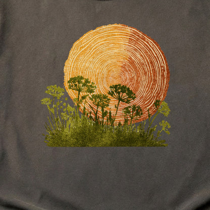 Woodcut Flower Meadow Cotton T-Shirt