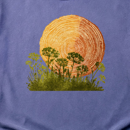 Woodcut Flower Meadow Cotton T-Shirt