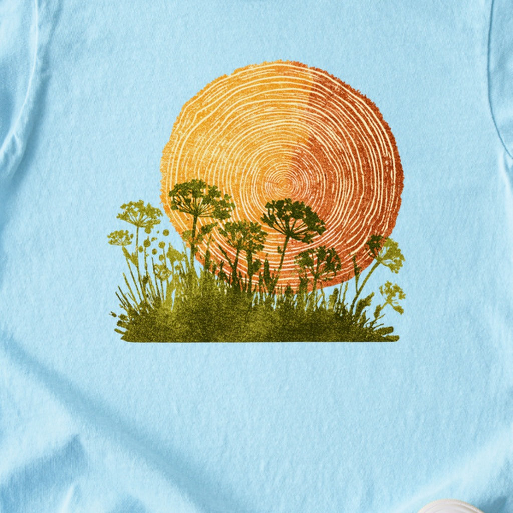 Woodcut Flower Meadow Kids Cotton T-Shirt