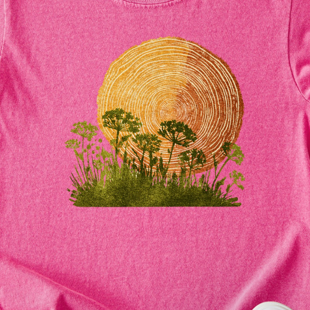 Woodcut Flower Meadow Kids Cotton T-Shirt