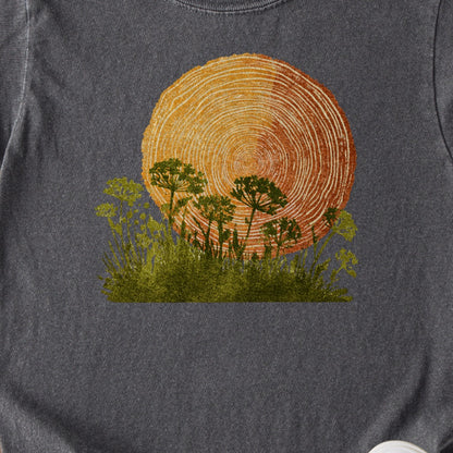 Woodcut Flower Meadow Kids Cotton T-Shirt