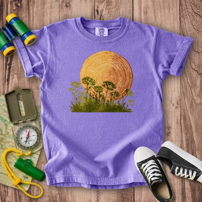 Woodcut Flower Meadow Kids Cotton T-Shirt