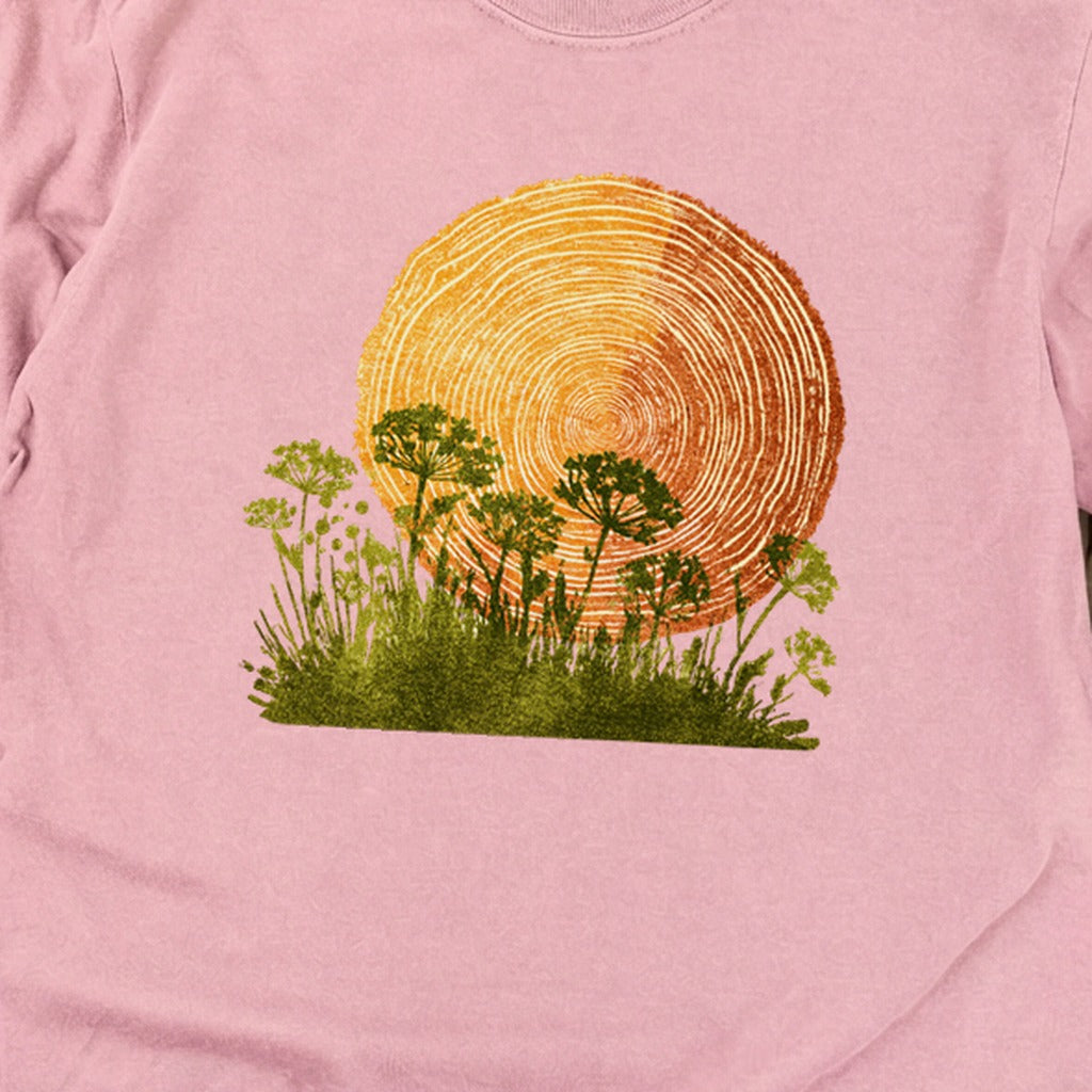 Woodcut Flower Meadow Cotton Long Sleeve