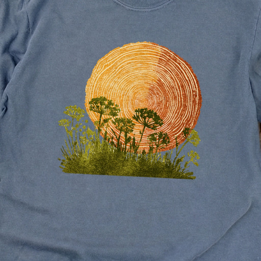 Woodcut Flower Meadow Cotton Long Sleeve