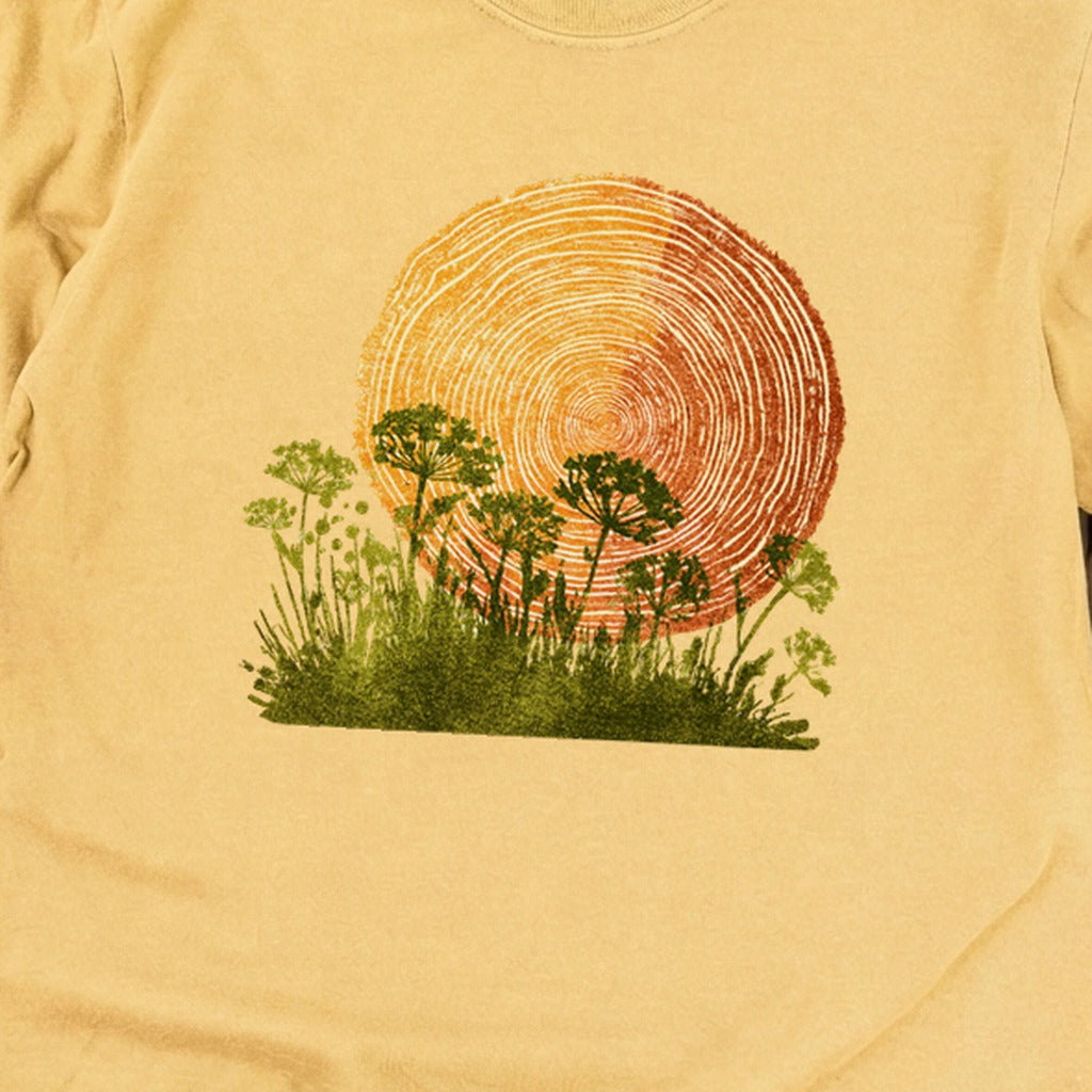 Woodcut Flower Meadow Cotton Long Sleeve
