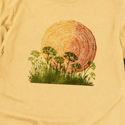 Woodcut Flower Meadow Cotton Long Sleeve