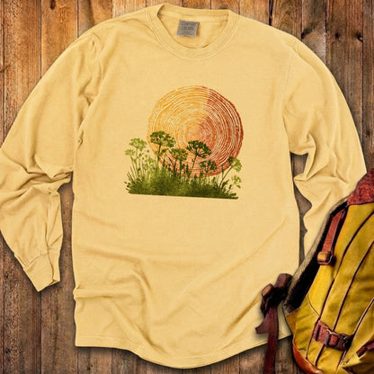Woodcut Flower Meadow Cotton Long Sleeve