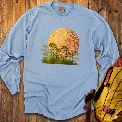 Woodcut Flower Meadow Cotton Long Sleeve