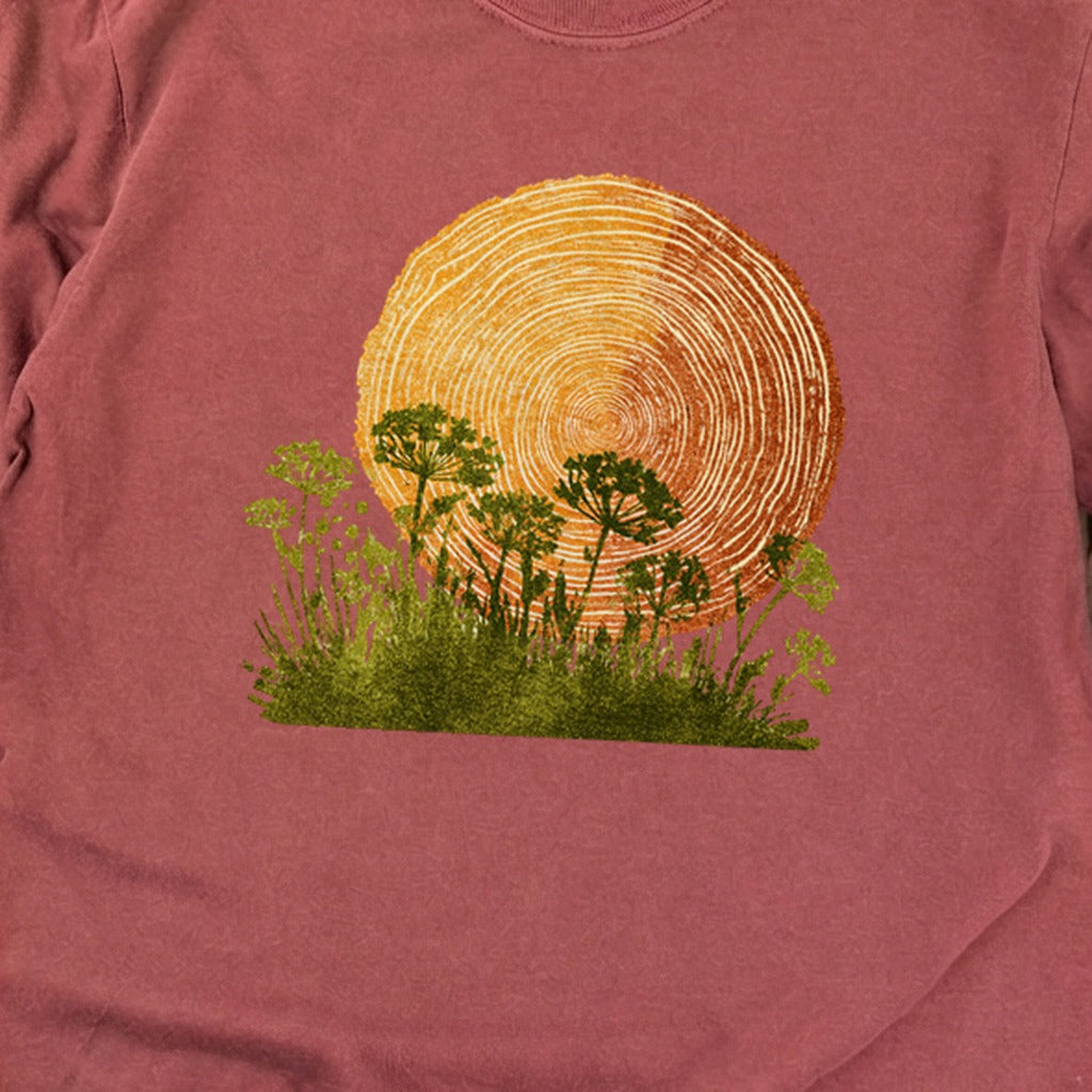 Woodcut Flower Meadow Cotton Long Sleeve
