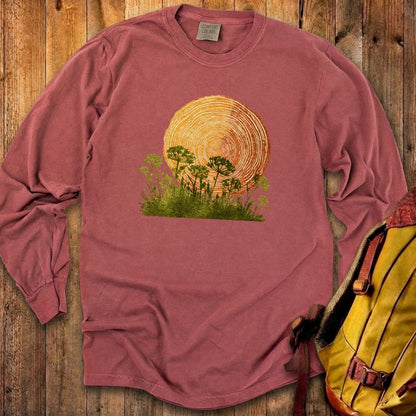 Woodcut Flower Meadow Cotton Long Sleeve