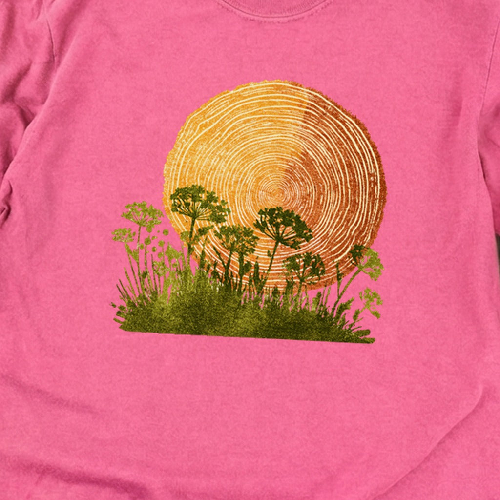Woodcut Flower Meadow Cotton Long Sleeve