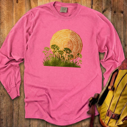 Woodcut Flower Meadow Cotton Long Sleeve