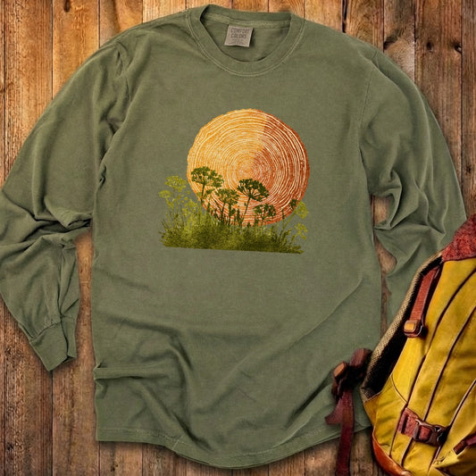 Woodcut Flower Meadow Cotton Long Sleeve
