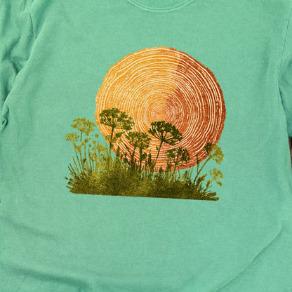 Woodcut Flower Meadow Cotton Long Sleeve