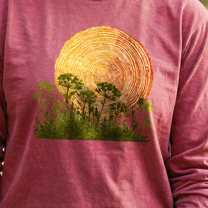 Woodcut Flower Meadow Cotton Long Sleeve