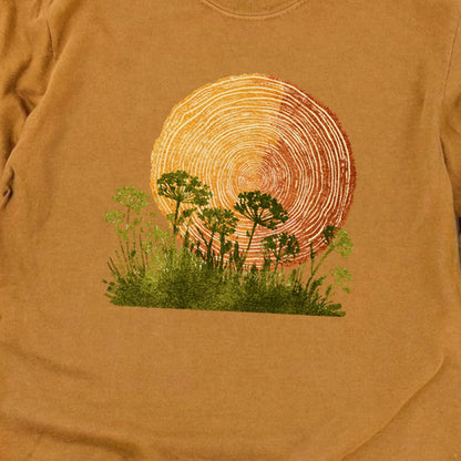 Woodcut Flower Meadow Cotton Long Sleeve
